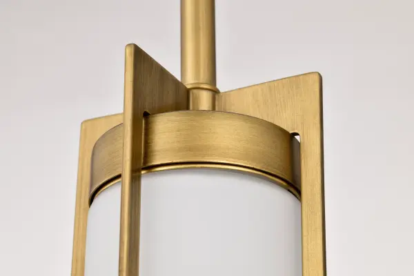 Roselle Mini Pendant in Natural Brass with White Glass - Image 11