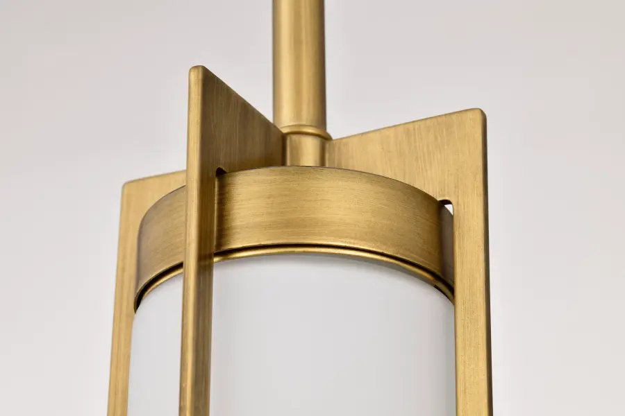 Roselle Mini Pendant in Natural Brass with White Glass - Image 11