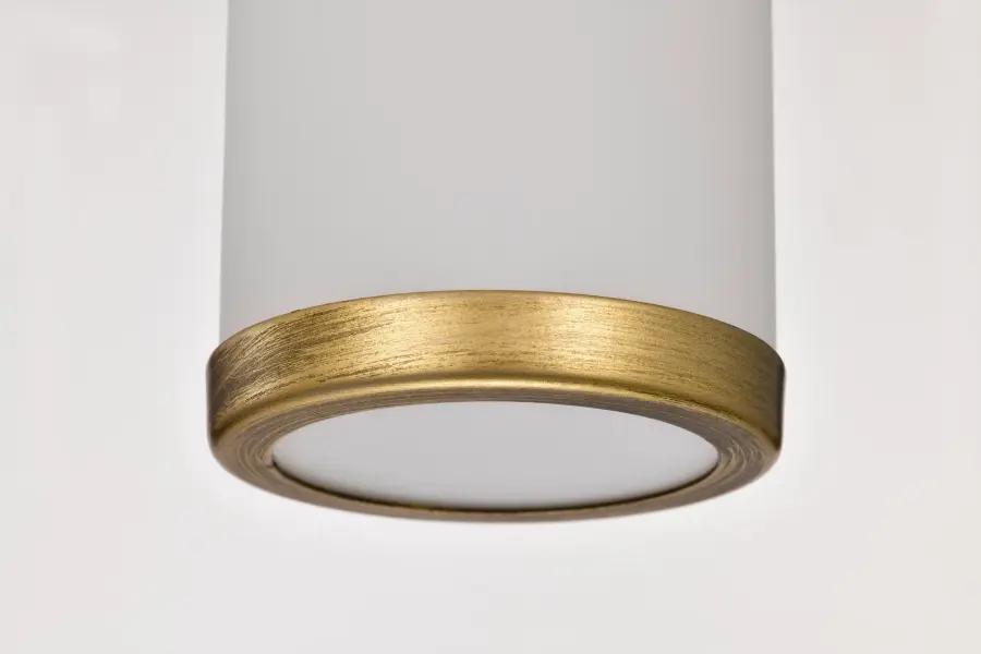 Roselle Mini Pendant in Natural Brass with White Glass - Image 12