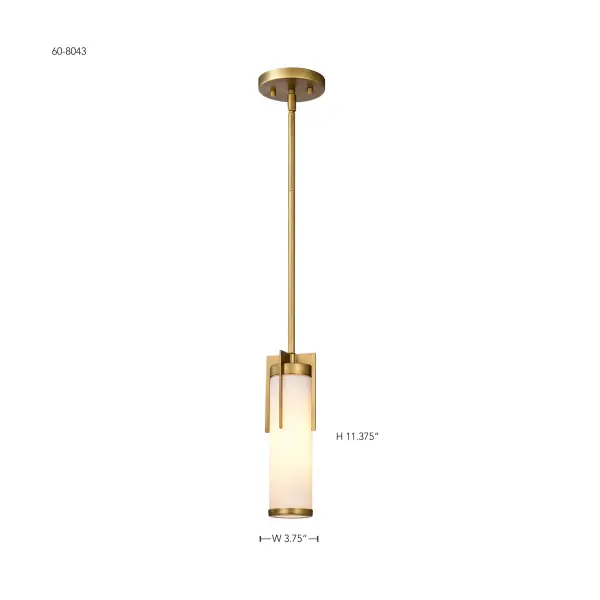 Roselle Mini Pendant in Natural Brass with White Glass - Image 13