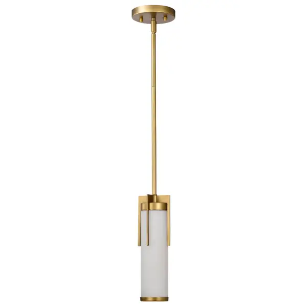Roselle Mini Pendant in Natural Brass with White Glass - Image 5
