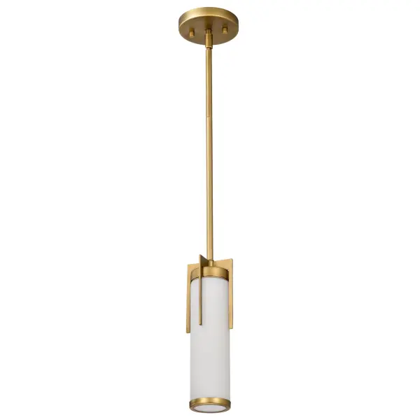 Roselle Mini Pendant in Natural Brass with White Glass - Image 7