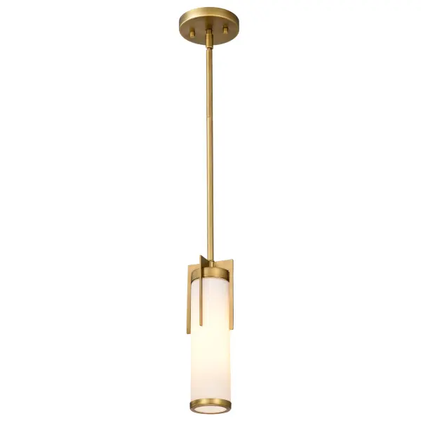 Roselle Mini Pendant in Natural Brass with White Glass - Image 8