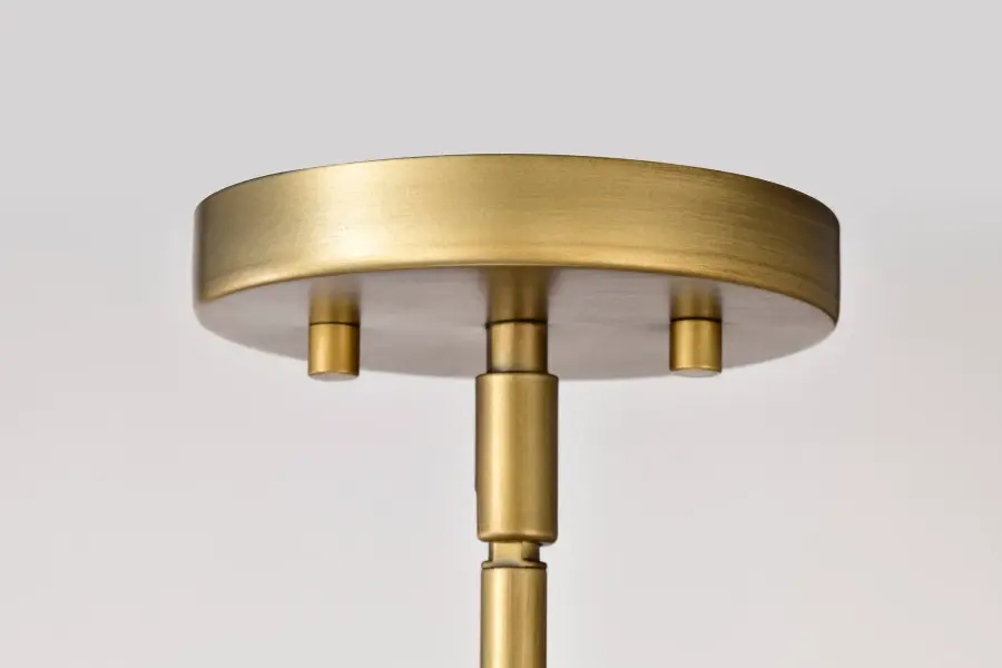 Roselle Mini Pendant in Natural Brass with White Glass - Image 9