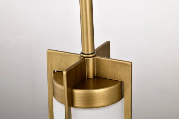 Roselle Mini Pendant in Natural Brass with White Glass - Image 10