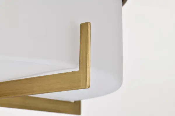 Roselle 15" Flush Mount in Natural Brass with White Glass - Image 11