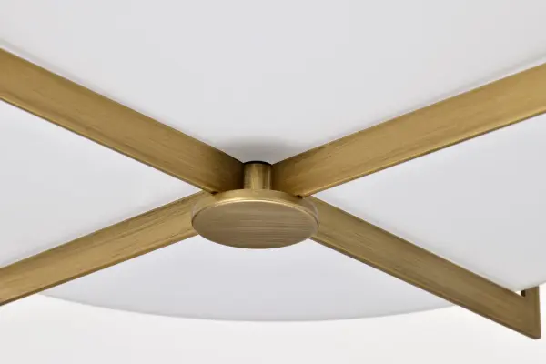Roselle 15" Flush Mount in Natural Brass with White Glass - Image 12