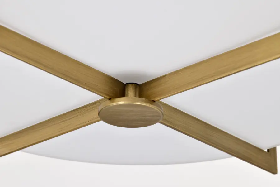 Roselle 15" Flush Mount in Natural Brass with White Glass - Image 12