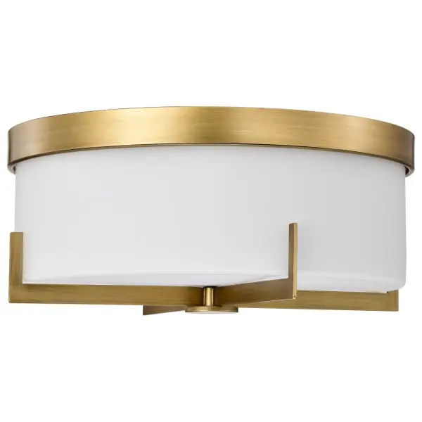 Roselle 15" Flush Mount in Natural Brass with White Glass - Image 5