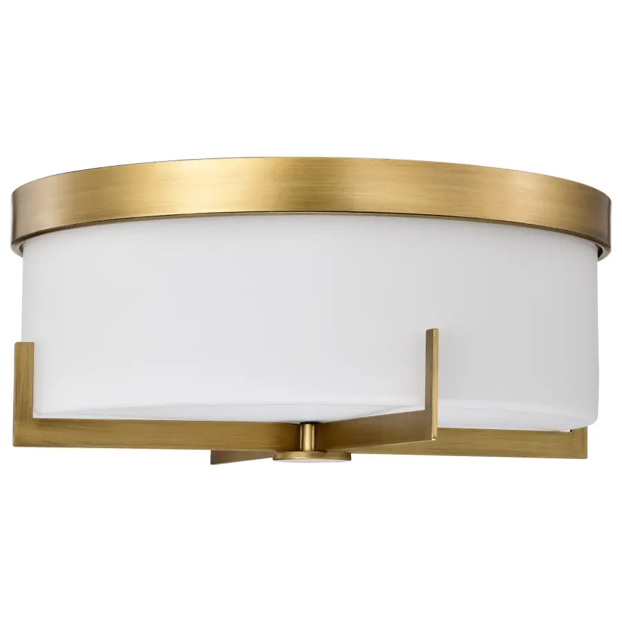 Roselle 15" Flush Mount in Natural Brass with White Glass - Image 5