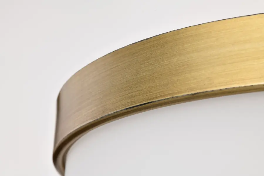 Roselle 15" Flush Mount in Natural Brass with White Glass - Image 9