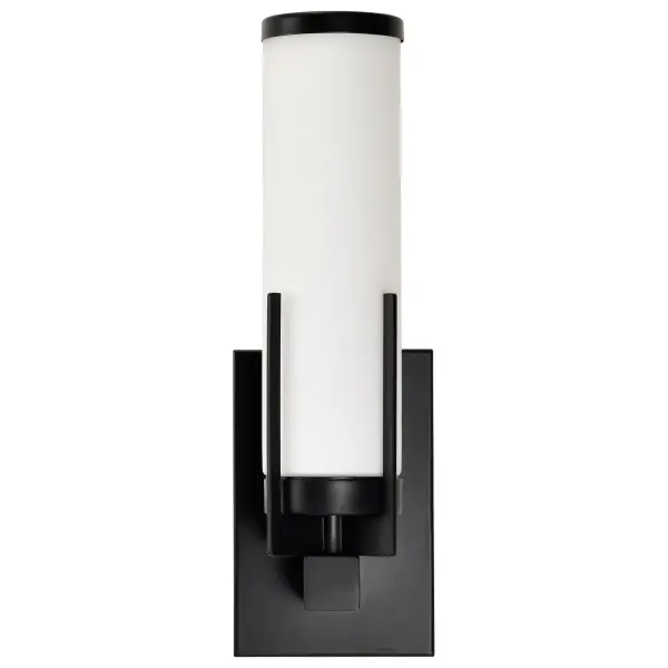 Roselle 1-Light Vanity in Matte Black with White Glass - Image 11
