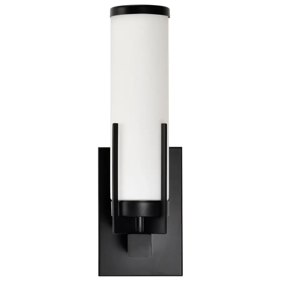 Roselle 1-Light Vanity in Matte Black with White Glass - Image 11