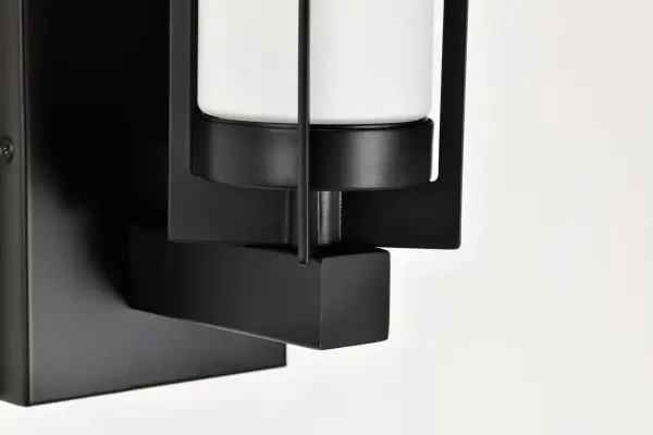 Roselle 1-Light Vanity in Matte Black with White Glass - Image 14