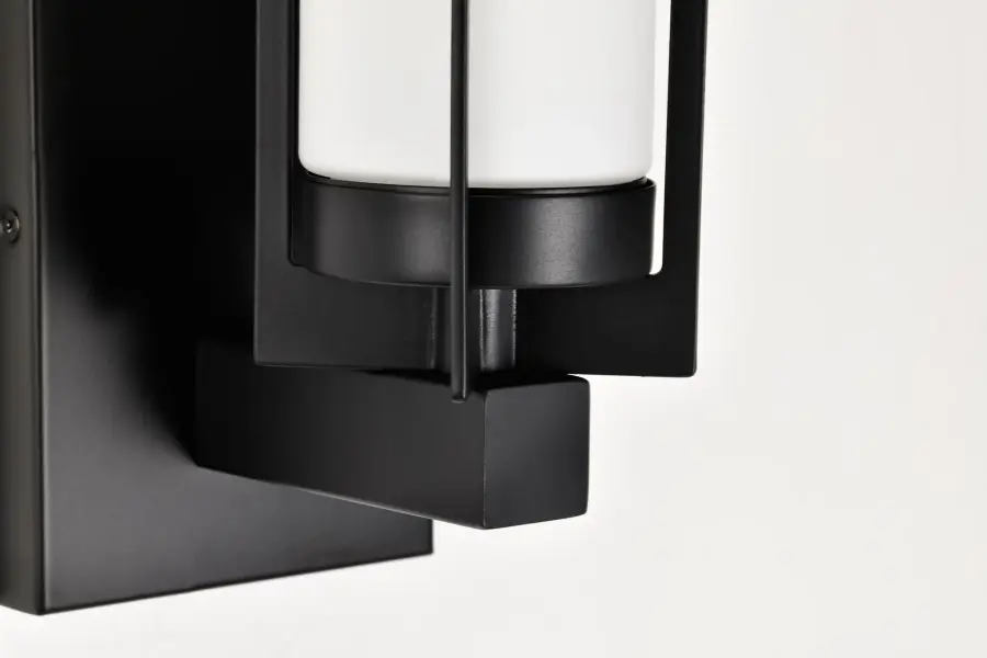 Roselle 1-Light Vanity in Matte Black with White Glass - Image 14