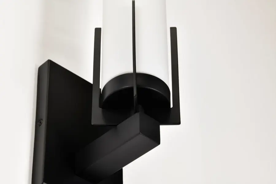 Roselle 1-Light Vanity in Matte Black with White Glass - Image 16