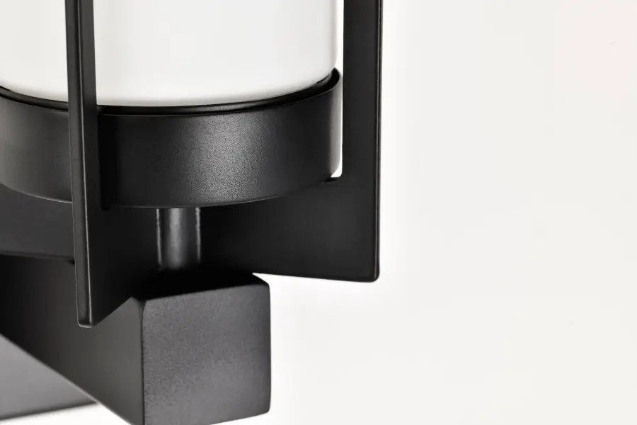 Roselle 1-Light Vanity in Matte Black with White Glass - Image 17