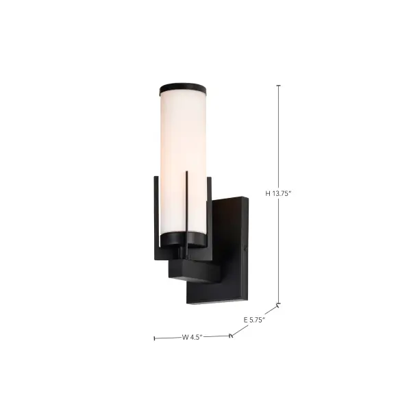 Roselle 1-Light Vanity in Matte Black with White Glass - Image 18