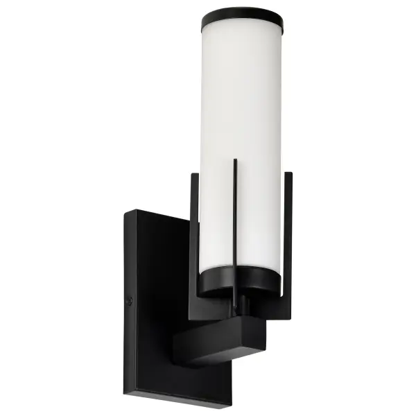 Roselle 1-Light Vanity in Matte Black with White Glass - Image 5