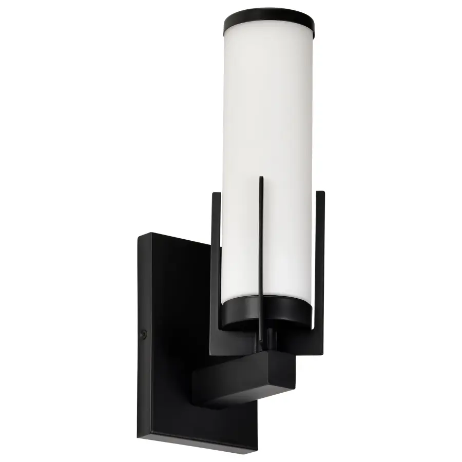Roselle 1-Light Vanity in Matte Black with White Glass - Image 5