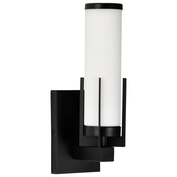 Roselle 1-Light Vanity in Matte Black with White Glass - Image 7
