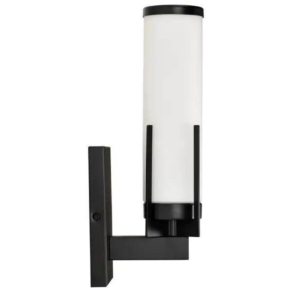 Roselle 1-Light Vanity in Matte Black with White Glass - Image 9