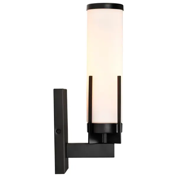 Roselle 1-Light Vanity in Matte Black with White Glass - Image 10