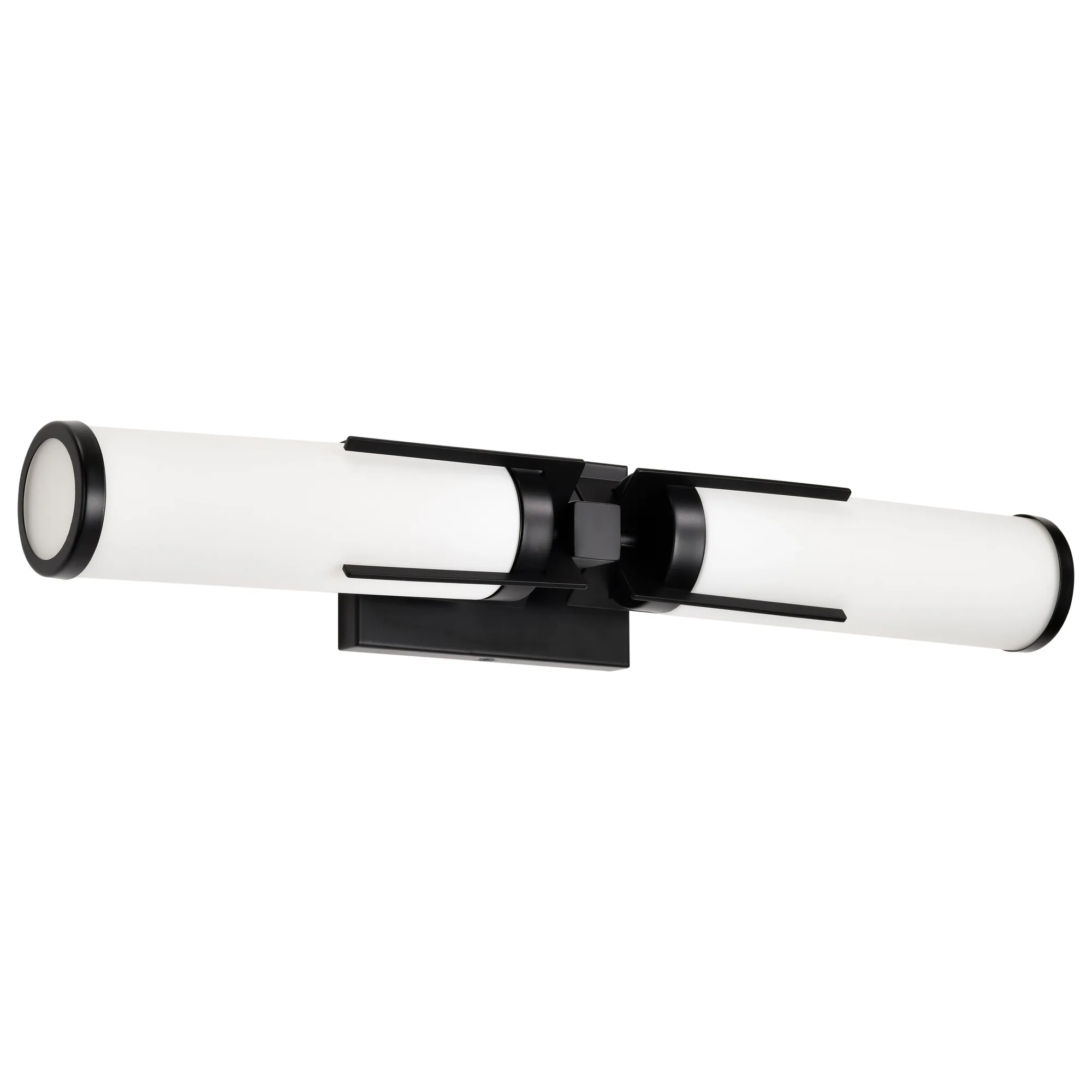 Roselle 2-Light Vanity in Matte Black with White Glass