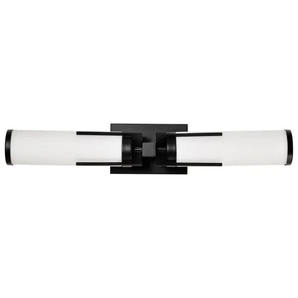 Roselle 2-Light Vanity in Matte Black with White Glass - Image 11