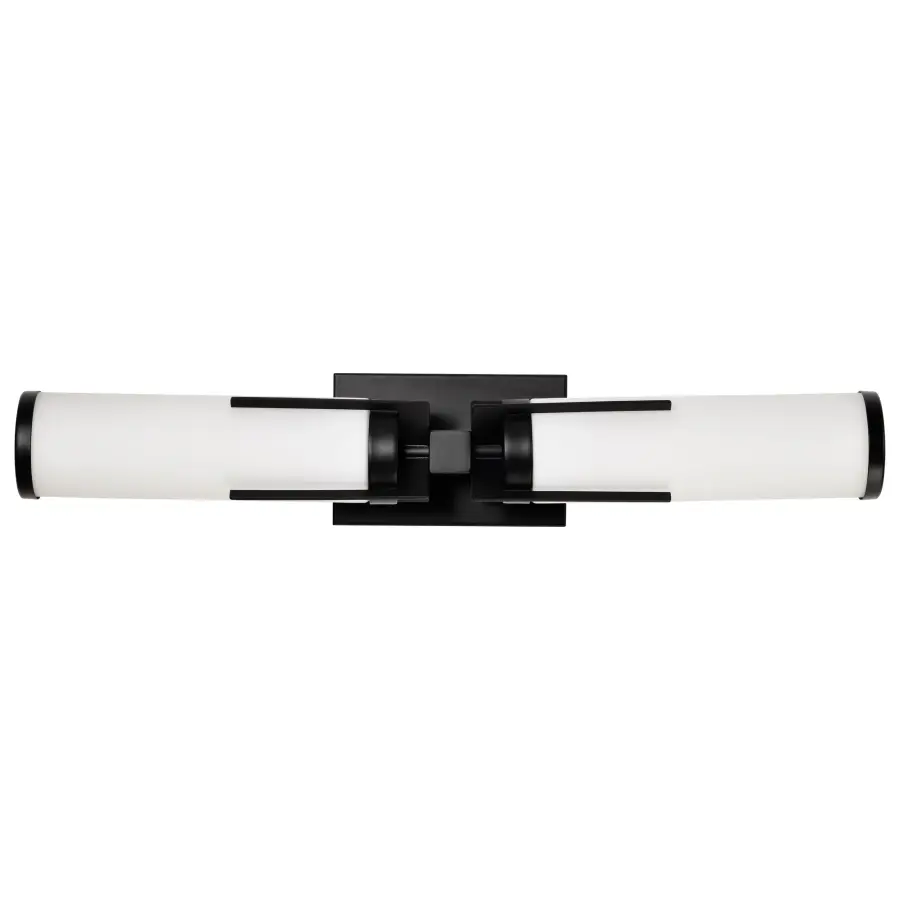Roselle 2-Light Vanity in Matte Black with White Glass - Image 11