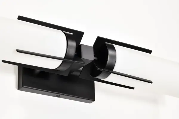 Roselle 2-Light Vanity in Matte Black with White Glass - Image 14