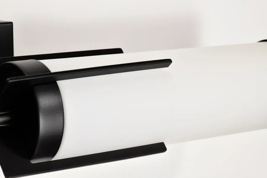 Roselle 2-Light Vanity in Matte Black with White Glass - Image 16