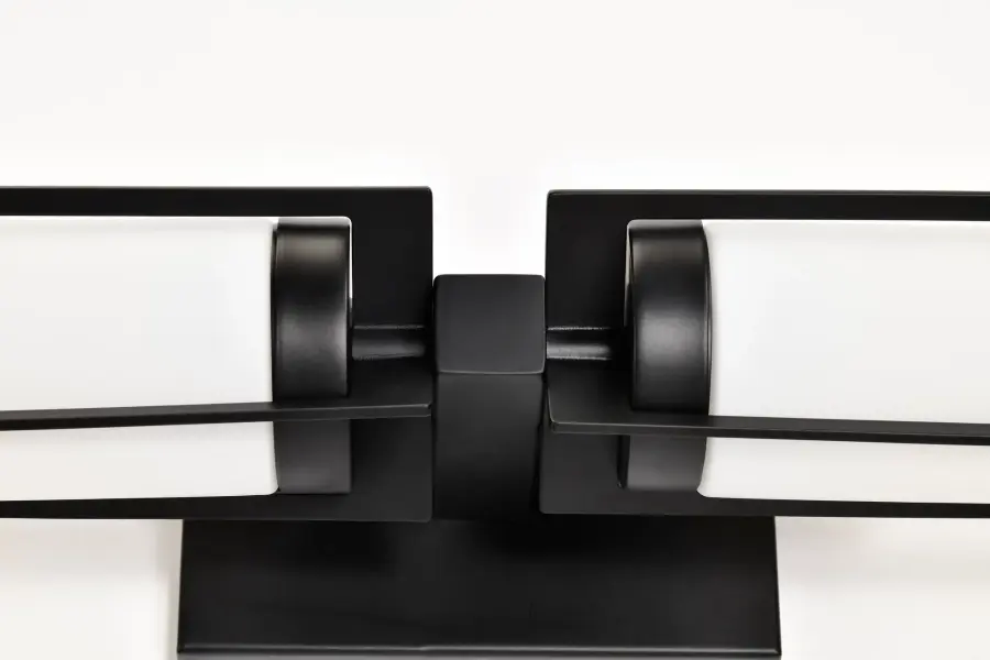 Roselle 2-Light Vanity in Matte Black with White Glass - Image 17