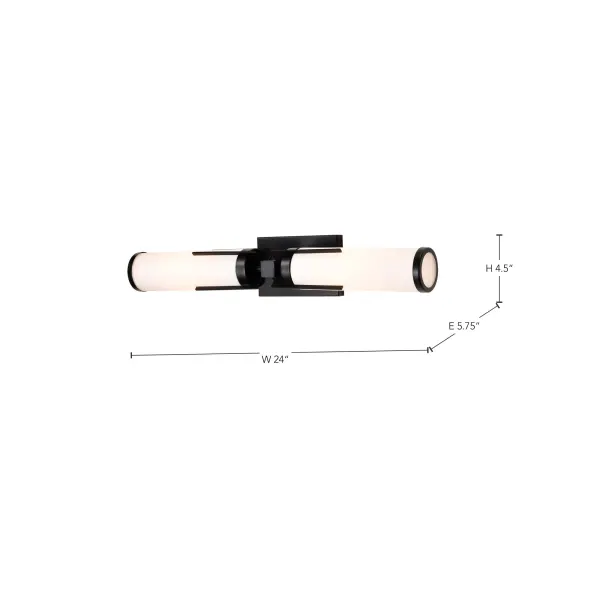 Roselle 2-Light Vanity in Matte Black with White Glass - Image 20