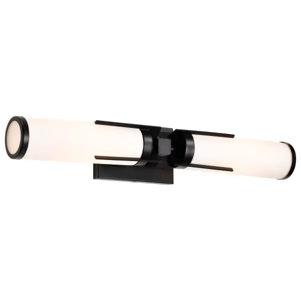Roselle 2-Light Vanity in Matte Black with White Glass - Image 4