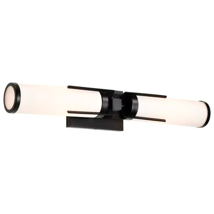 Roselle 2-Light Vanity in Matte Black with White Glass - Image 4