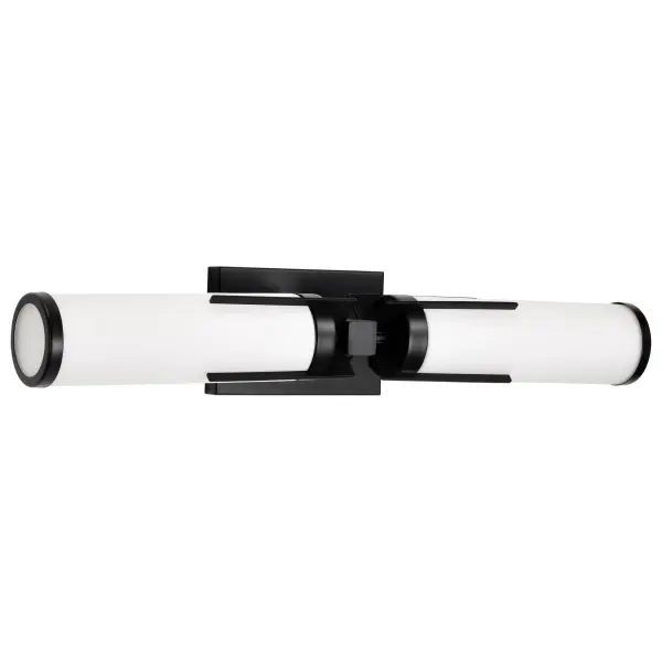 Roselle 2-Light Vanity in Matte Black with White Glass - Image 5