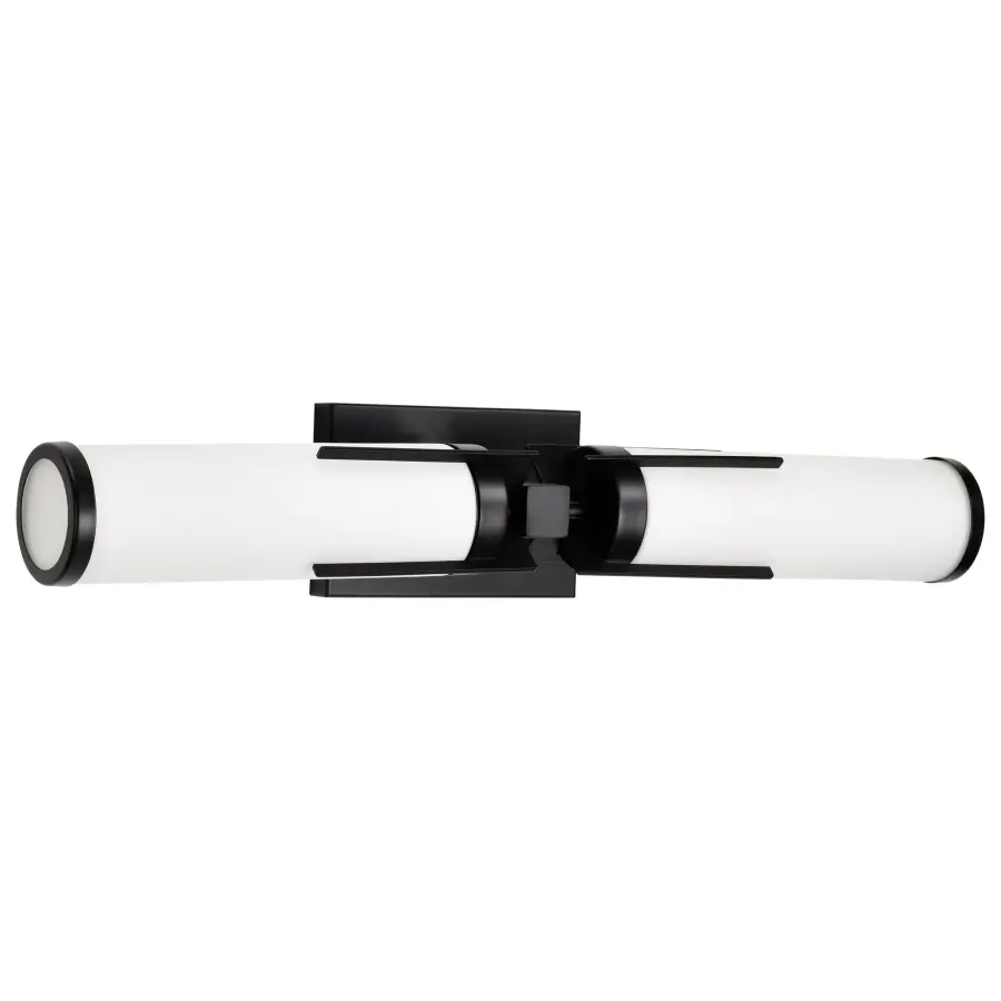 Roselle 2-Light Vanity in Matte Black with White Glass - Image 5