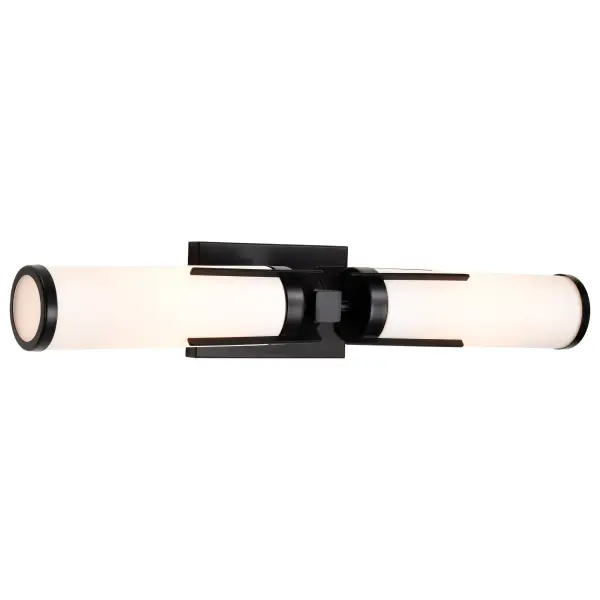 Roselle 2-Light Vanity in Matte Black with White Glass - Image 6
