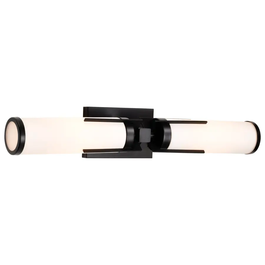 Roselle 2-Light Vanity in Matte Black with White Glass - Image 6