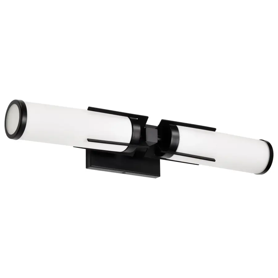 Roselle 2-Light Vanity in Matte Black with White Glass - Image 7