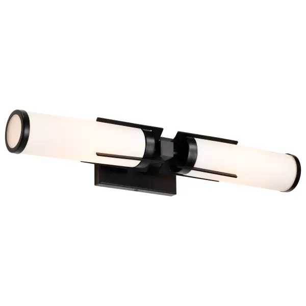 Roselle 2-Light Vanity in Matte Black with White Glass - Image 8