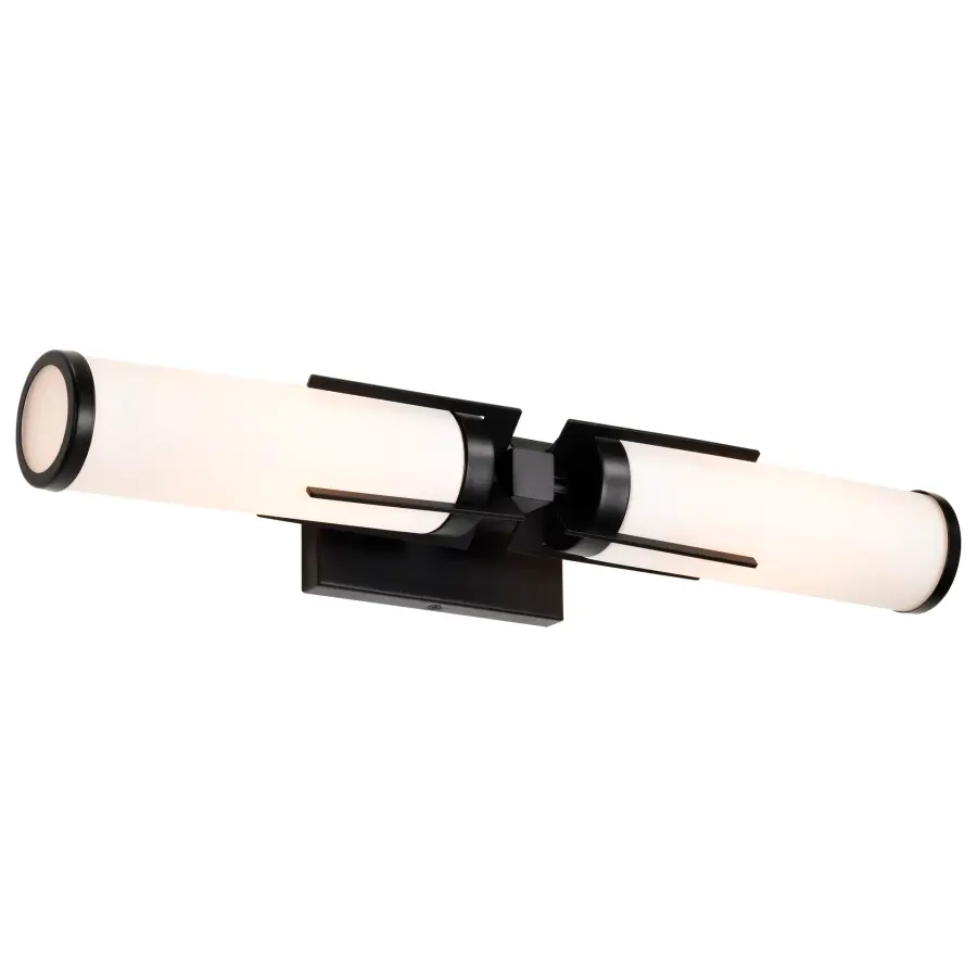 Roselle 2-Light Vanity in Matte Black with White Glass - Image 8