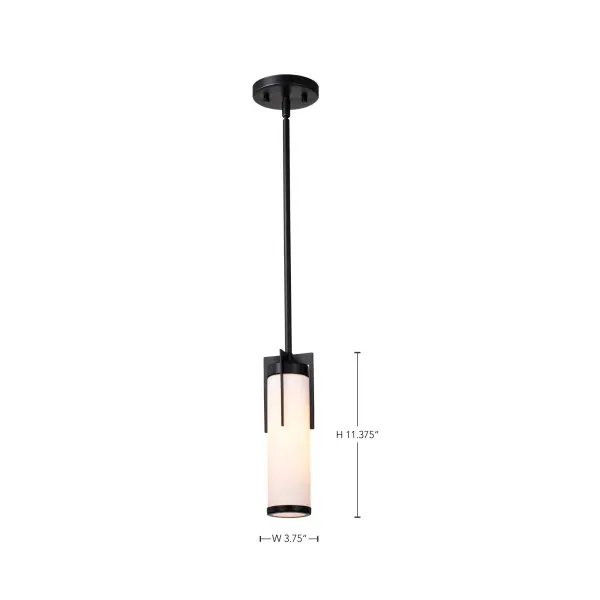 Roselle Mini Pendant - Matte Black with White Glass - Image 14