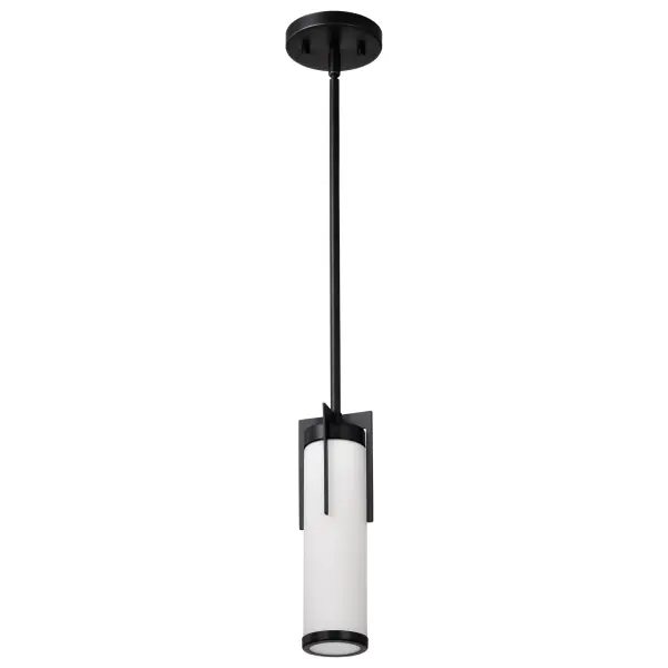 Roselle Mini Pendant - Matte Black with White Glass - Image 5