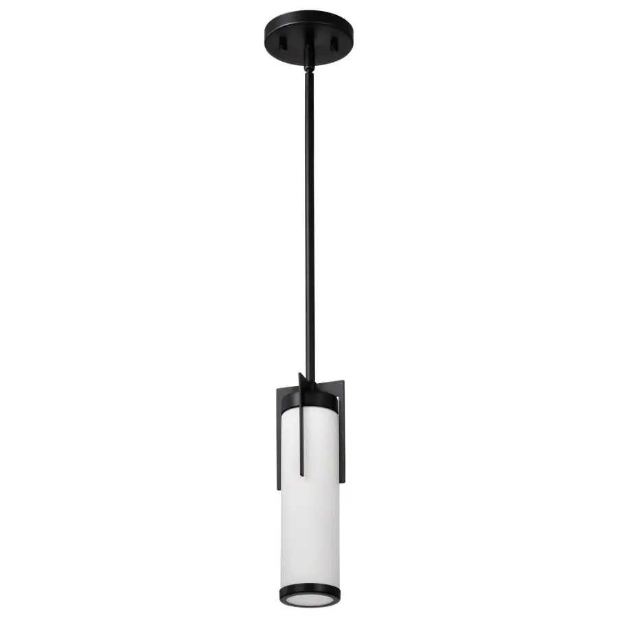 Roselle Mini Pendant - Matte Black with White Glass - Image 5
