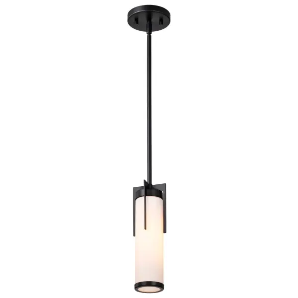 Roselle Mini Pendant - Matte Black with White Glass - Image 6