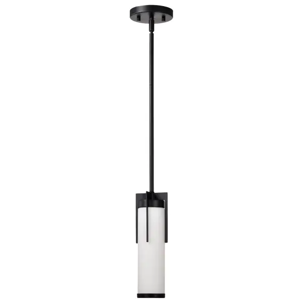 Roselle Mini Pendant - Matte Black with White Glass - Image 7