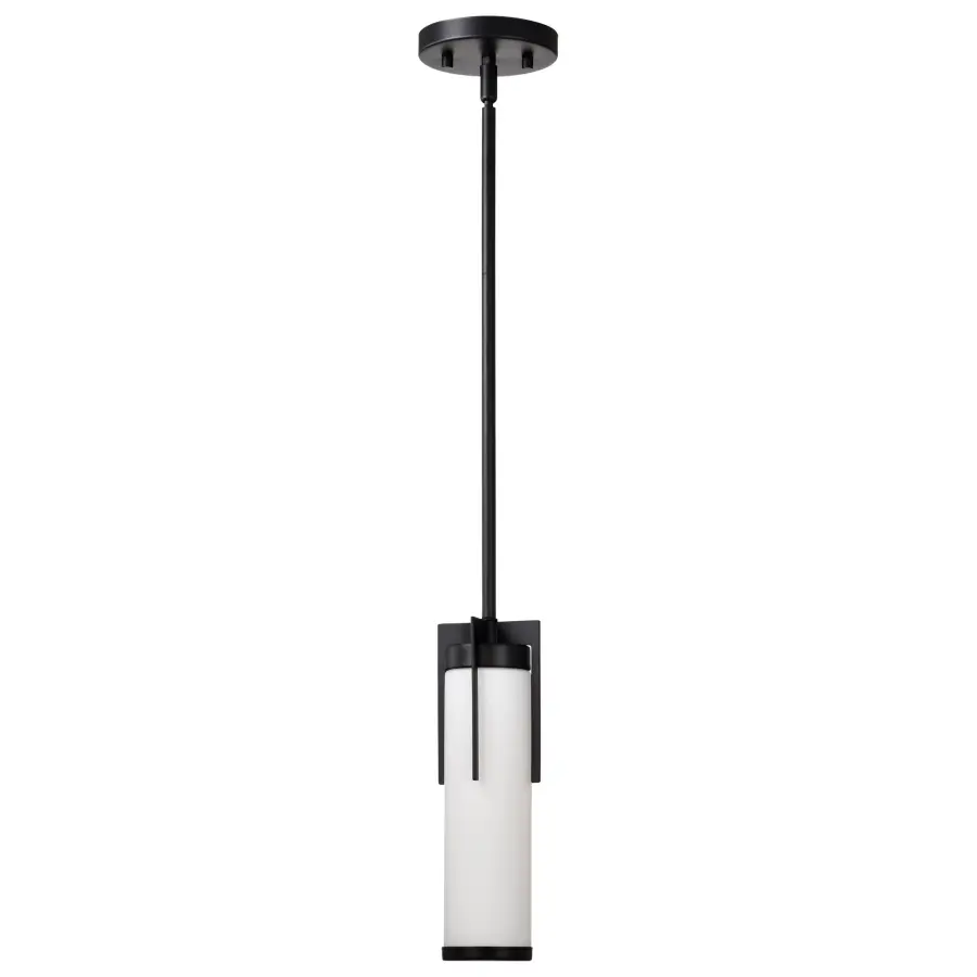 Roselle Mini Pendant - Matte Black with White Glass - Image 7
