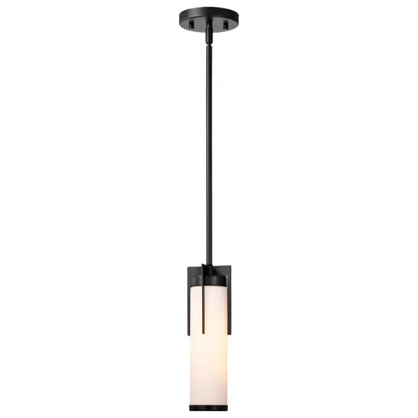 Roselle Mini Pendant - Matte Black with White Glass - Image 8